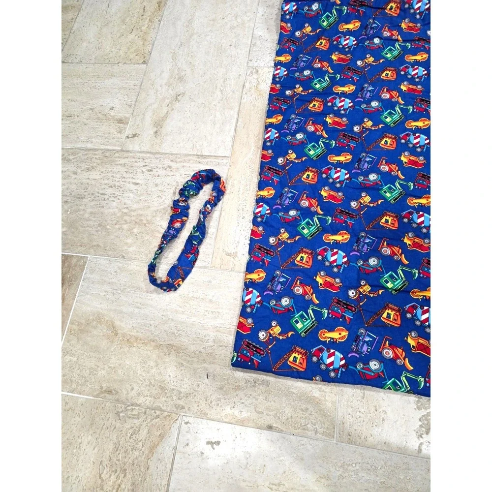 Handmade Nap‎ Mat Built-in Pillow Kids Toddlers Construction Trucks Roll Up